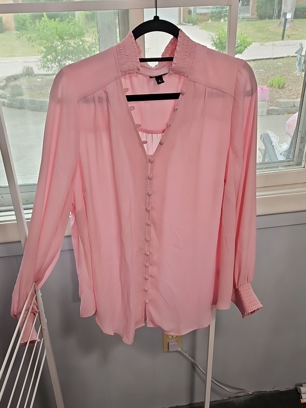 torrid Soft Pink Button-Front Smocked Blouse